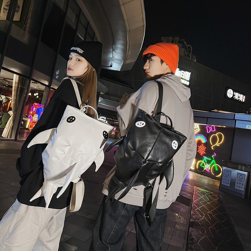 Trendy brand personalized Instagram backpacks, funny and creative couple's streetwear pu backpacks, cool backpacks for junior and senior high school students full figure