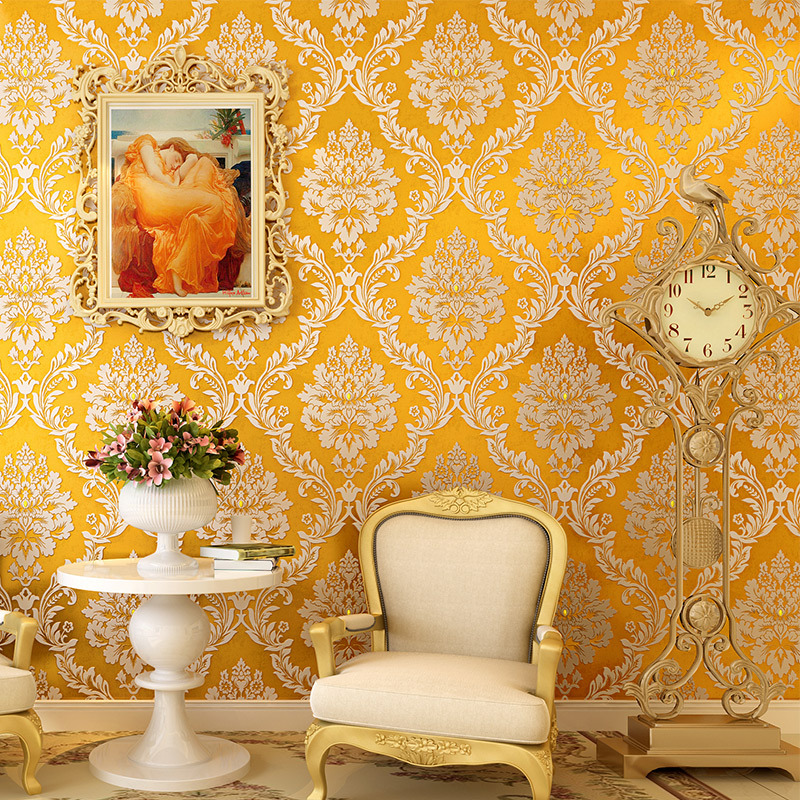 European-style wallpaper, 3D non-woven fabric wallpaper, living room, bedroom, TV background wallpaper, modern and simple embossed wallpaper full figure
