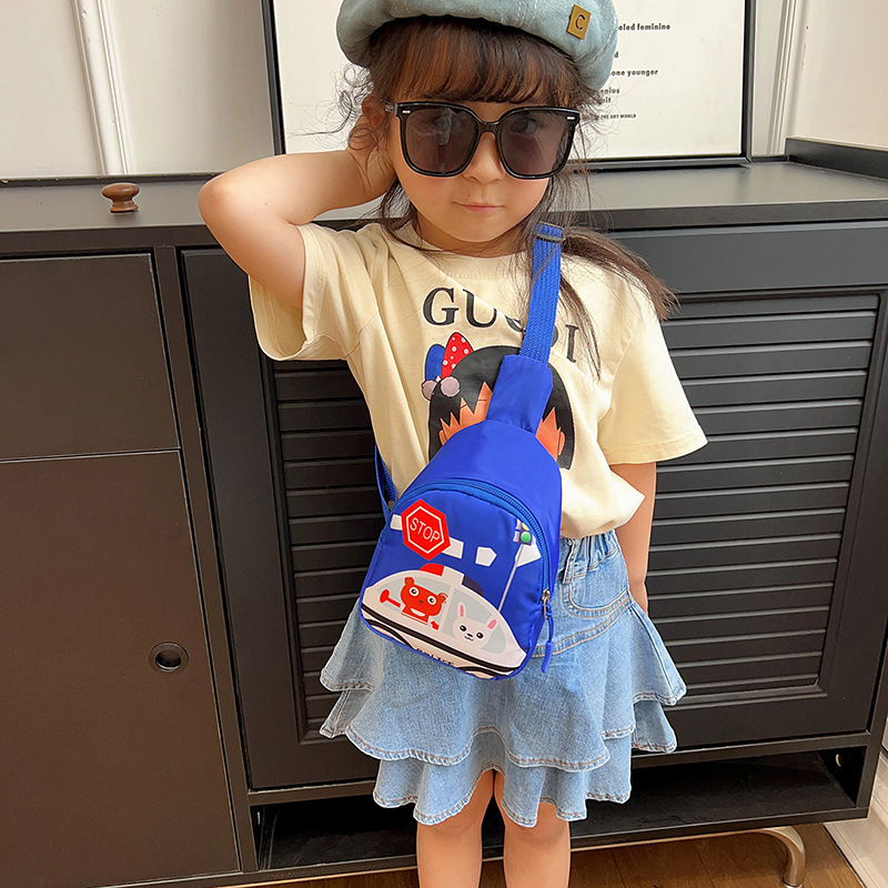 Cartoon baby crossbody bag for kindergarten boys and girls, cute and relaxing snack bag for outings, chest bag Specification drawing