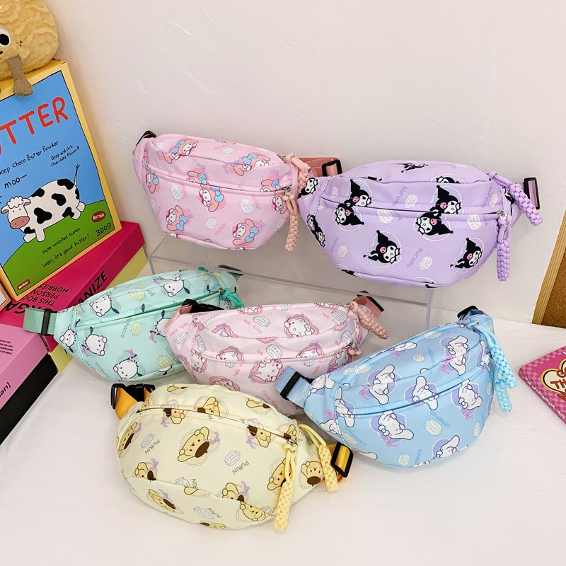 Korean children's chest bag, cartoon and cute crossbody bag, fashionable travel waist bag for boys and girls, single-shoulder bag for kindergarten babies full figure