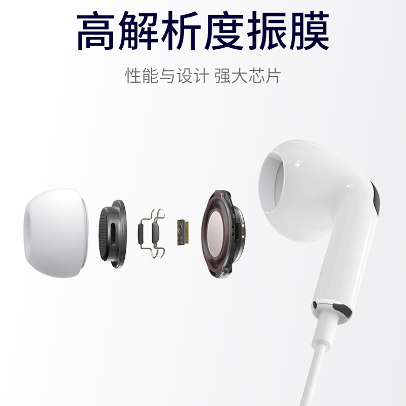 In-ear headphones are suitable for Apple 3rd generation Bluetooth 3.5mm wired music TYPE-C with high fidelity Specification drawing