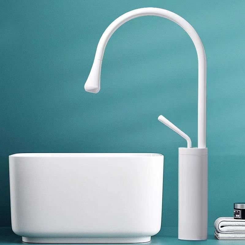 Bathroom, toilet water drop basin faucet, household raised countertop basin, washbasin, cold and hot splash-proof faucet, white details Picture