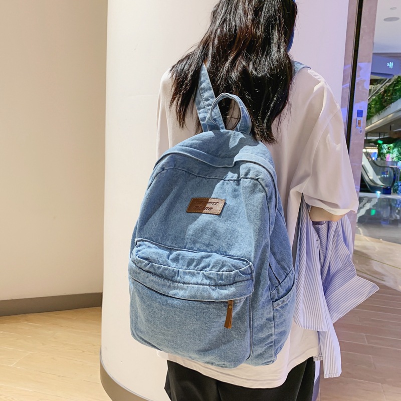 2022 New style schoolbag for boys, large capacity for high school students, denim for middle school students, Korean style casual backpack for girls Application Scenario