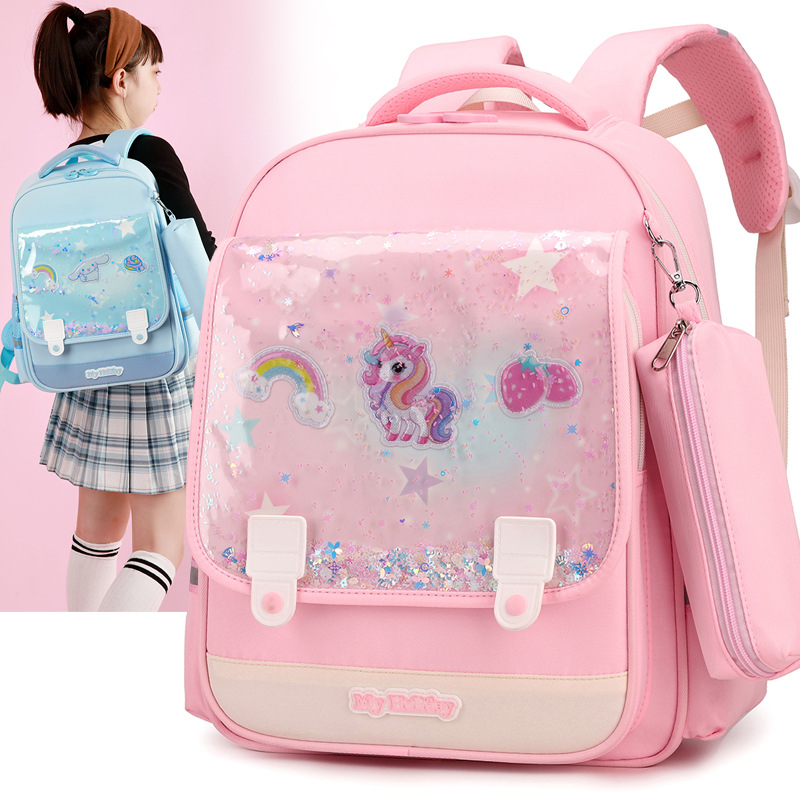 The new schoolbag is a stylish, waterproof and lightweight backpack for girls and boys in grades 12 and 34 of primary school Application Scenario