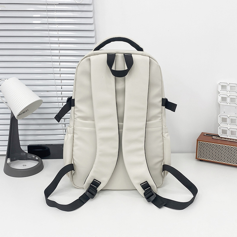 "Schoolbag Man 2024 New style simple and casual middle school backpack Solid color versatile letter trendy travel backpack. Specification drawing