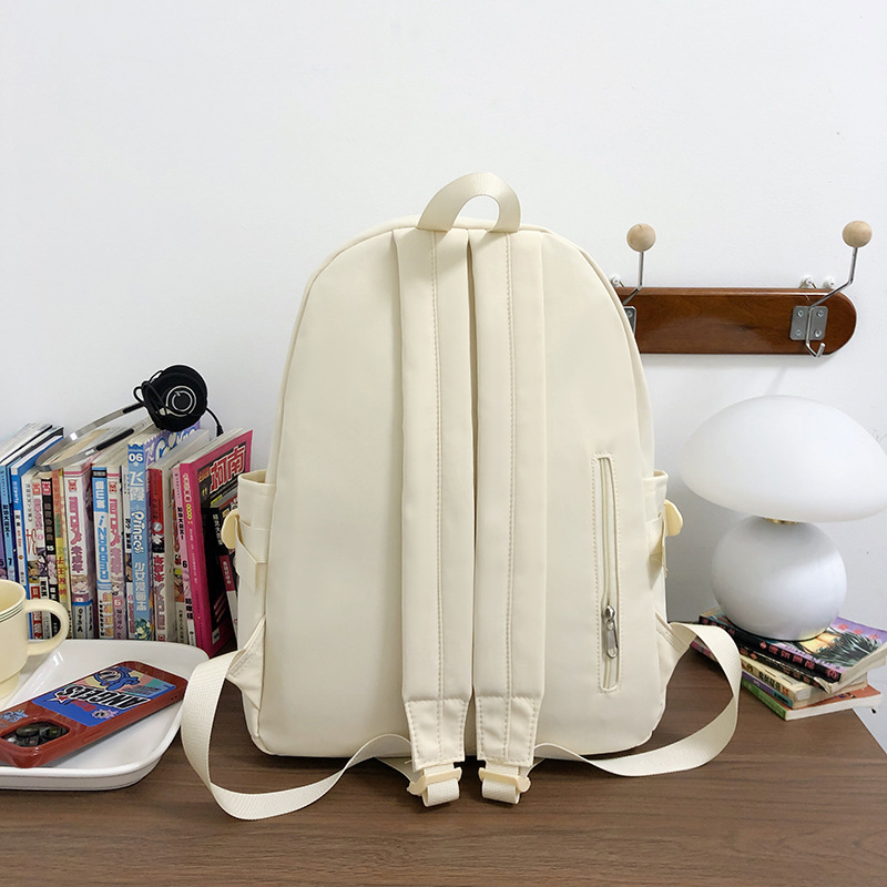 Spring new schoolbag: Korean-style ins high appearance level, forest-style fresh and light pink, girlish backpack for traveling and shopping Specification drawing
