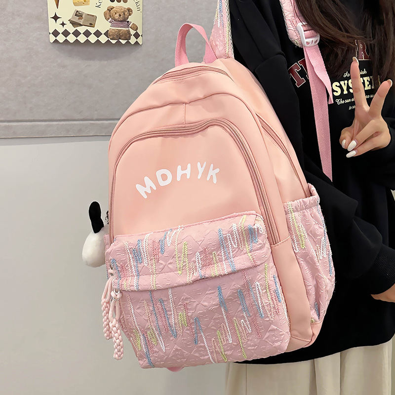 New Korean-style versatile and fresh bag for girls, a fashionable solid-color backpack for junior high school students full figure