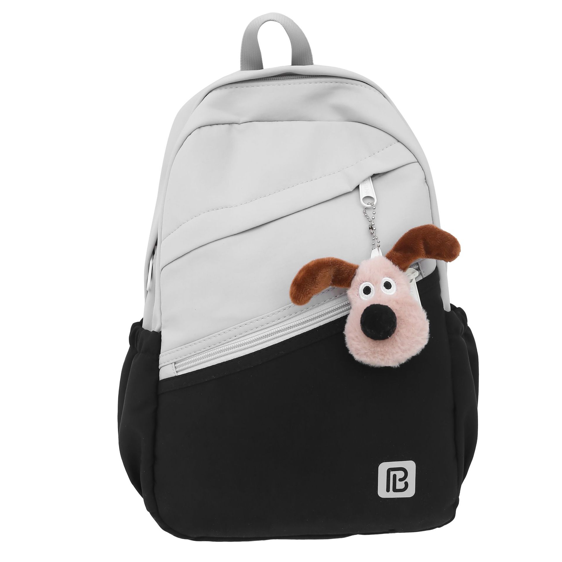 College-style large-capacity backpack, Korean-style casual and simple color-blocking travel backpack, schoolbag for female high school and junior high school students Item Picture