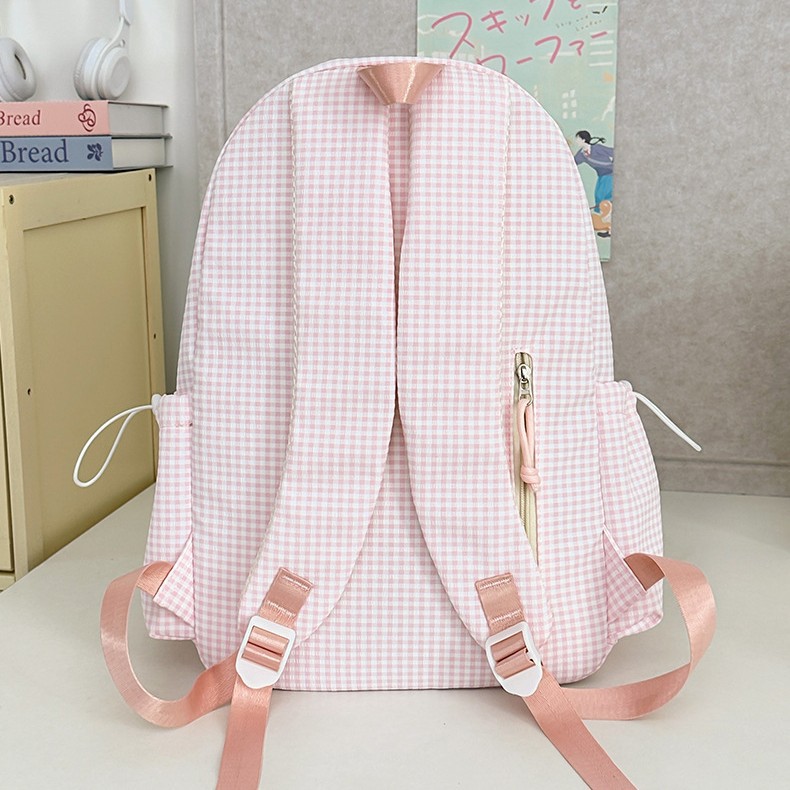 The 2025 new Japanese-style lightweight backpack for junior and senior high school students features a striped, casual, cute and star-shaped sweet schoolbag for young girls Specification drawing