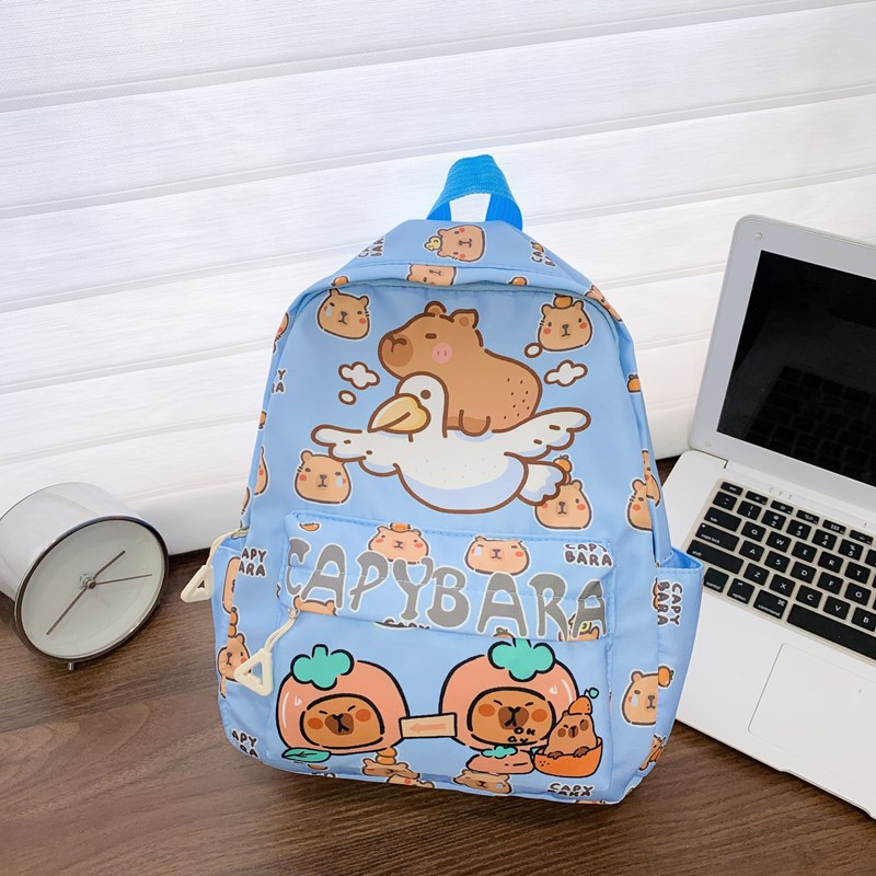 Capibala Cute Printed Children's Schoolbag 2025 New large-capacity lightweight backpack for Primary School students to protect the spine details Picture