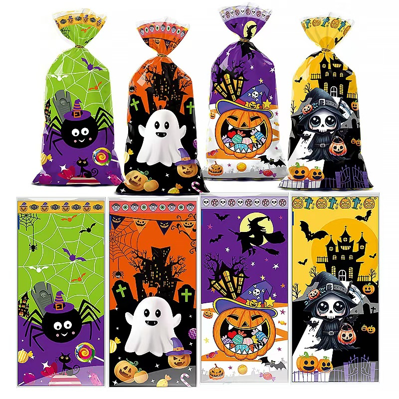 跨境万圣节糖果袋南瓜幽灵节日派对礼物包装袋 opp平口塑料袋批发1详情2
