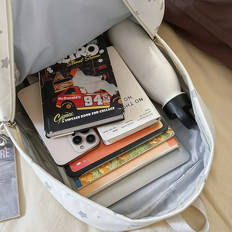 A new high-appearance-level Japanese-style ins fresh, sweet and cute star backpack, a light and simple backpack for junior and senior high school students Application Scenario