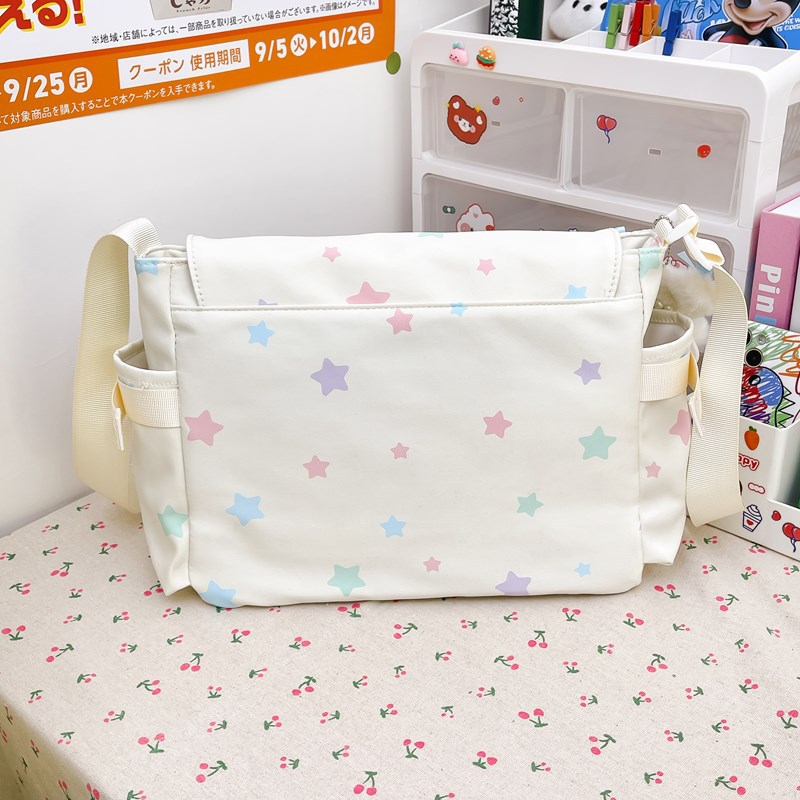 Cute school-style girl crossbody bag, Japanese-style Instagram large-capacity campus student class postman bag, smack pain bag Specification drawing