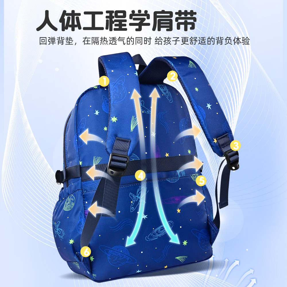 New school backpack for primary school students, 3-6 grade children's backpacks, lightweight, large-capacity, spine-protecting and weight-reducing boys' schoolbags Application Scenario