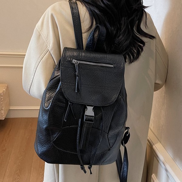 Casual large-capacity bag for women, 2025 new Korean school-style backpack, simple and fashionable female student bag Specification drawing