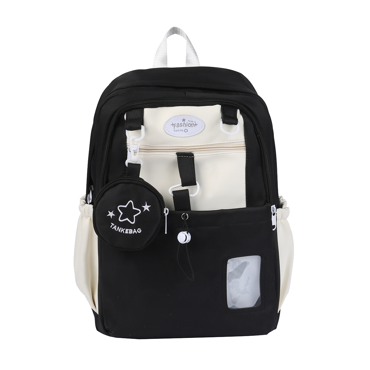 Korean-style sweet schoolbags for junior and senior high school students, simple and versatile, large-capacity backpacks, cute and casual, multi-layered single-shoulder bags Item Picture