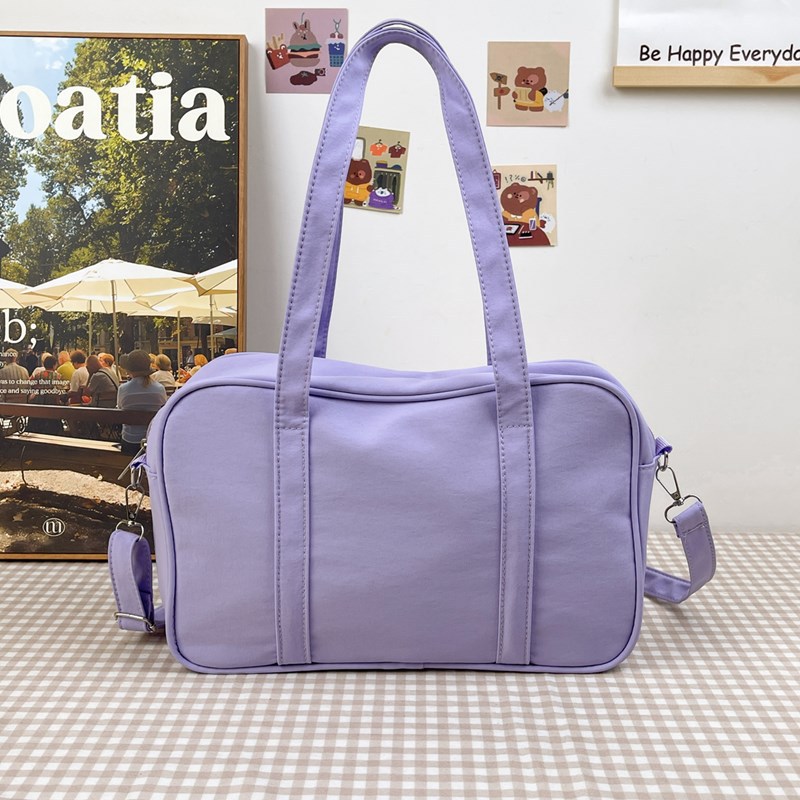 Cute school-style girl handbag, Japanese-style solid color versatile commuter single-shoulder bag, niche design simple crossbody bag Specification drawing