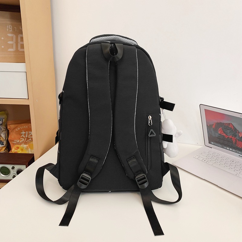 A girl with a schoolbag on Instagram, a cool and trendy college student's personality, a letter backpack with a high level of appearance, a multi-layered backpack for primary and secondary school students, and a boy Specification drawing