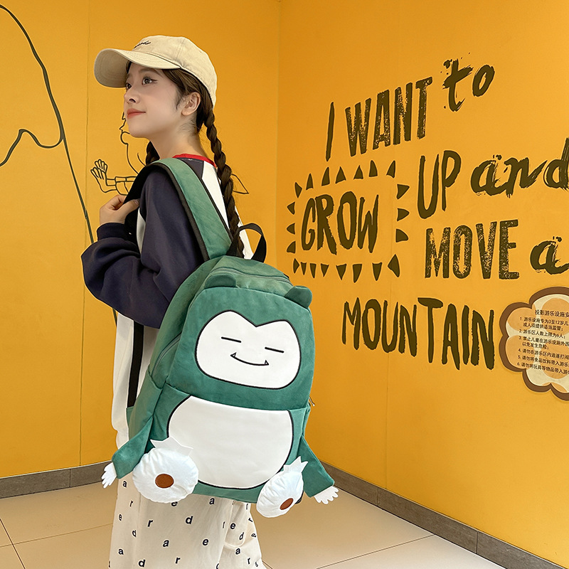 Cute and funny girl's 2024 new large-capacity, adorable college student backpack, casual and versatile shopping backpack details Picture