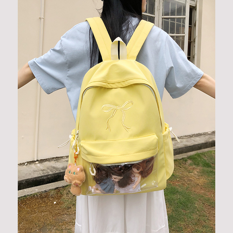 New Japanese transparent baby bag, large-capacity student schoolbag, small-portion pain bag, college student class backpack Application Scenario