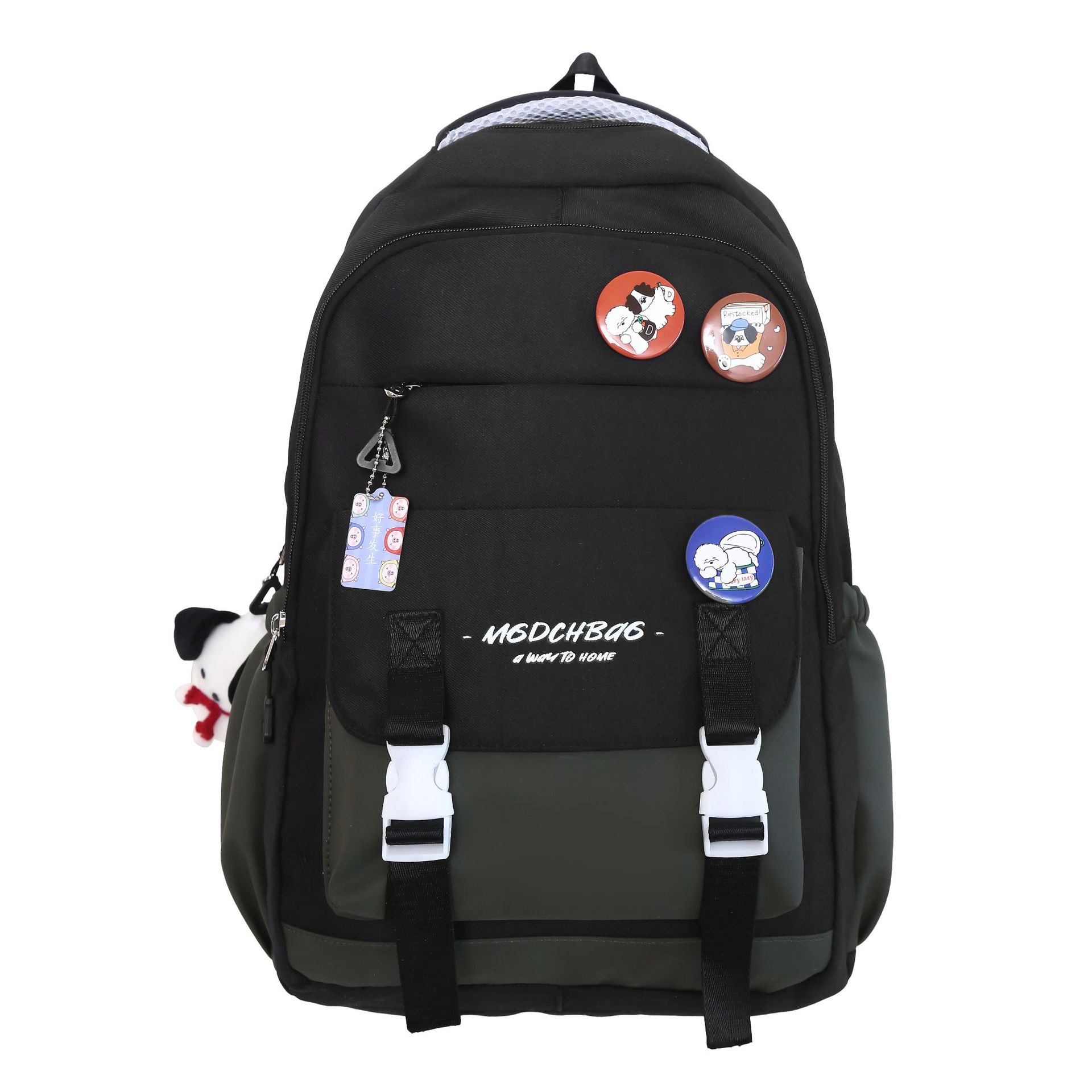 A large-capacity schoolbag for girls, a Korean-style campus Instagram color-blocking backpack for junior high school students, and a backpack for primary school students from grades three to six Item Picture