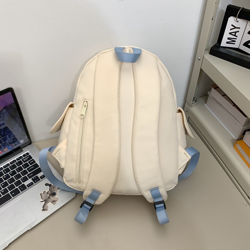 Sweet-style small schoolbag, Japanese-style primary school students' fashionable and trendy simple backpack, forest-style soft girl cute solid color backpack Specification drawing
