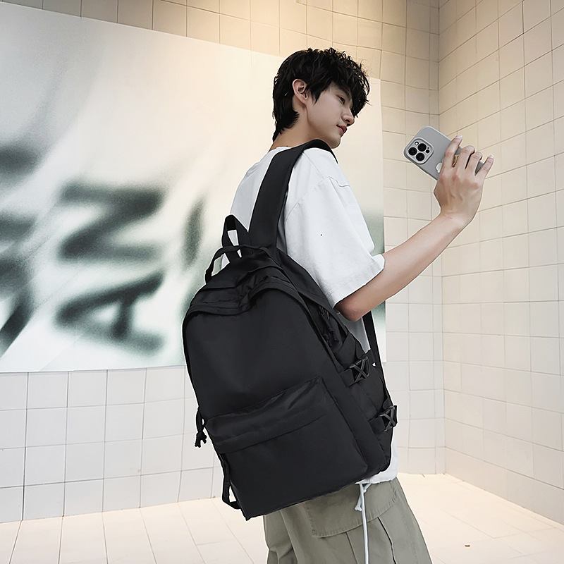 New Japanese-style high-appearance-level schoolbag for junior and senior high school students, casual, simple, commuting, fashionable and versatile, large-capacity backpack full figure