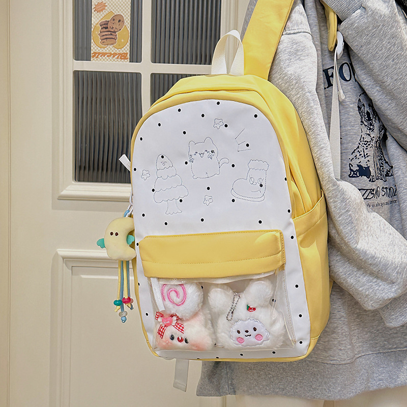 A high-appearance-level Japanese-style backpack, cute and appetizing, a cute bag for kids and sweet girls, a casual backpack, and a campus-style backpack details Picture
