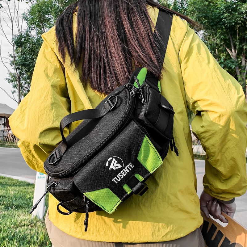 Men's ins cool sporty crossbody bag, outdoor commuting backpack, women's large-capacity cycling bag, couple's waist bag full figure