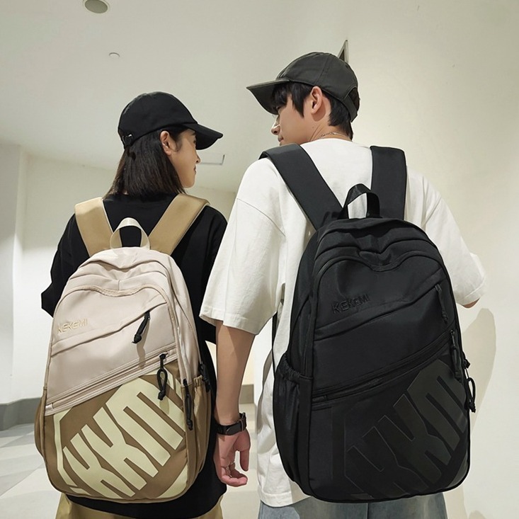 Korean style ins trendy large-capacity backpacks for junior and senior high school students, Hong Kong style cool casual backpacks for college students and couples full figure