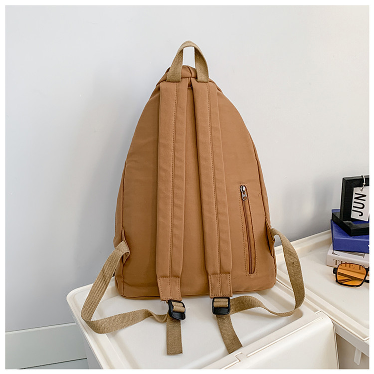 Men's washed canvas backpack, Japanese and Korean niche backpack, solid color, retro, high-end, high couple style folding backpack Specification drawing
