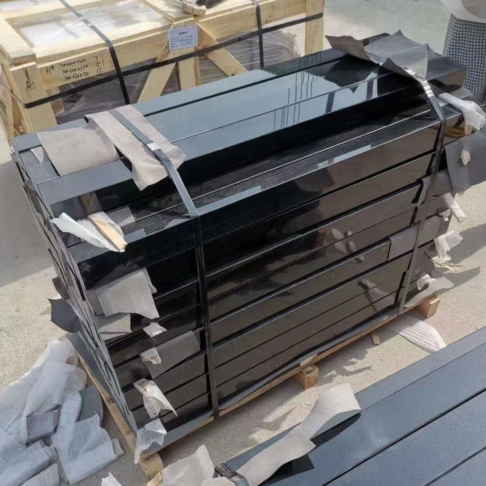 Chinese black stone natural surface, Mongolian black stone water flow slab, granite courtyard floor slab, black tombstone details Picture