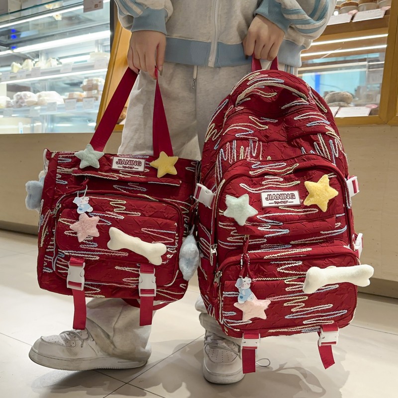 The 2025 new large-capacity multi-compartment sweet schoolbag is fresh, versatile and cute. It's a casual and lightweight backpack details Picture