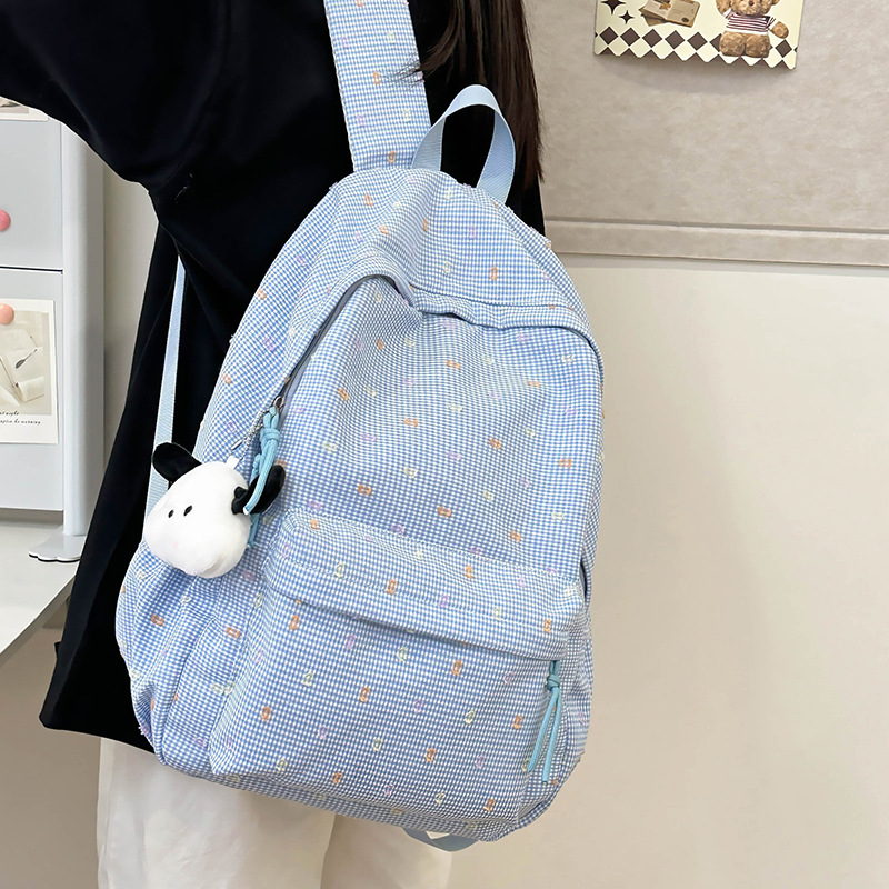 Fresh and light printed schoolbag for girls, high school and college students, forest-themed backpack for girls, Harajuku travel backpack for girls details Picture