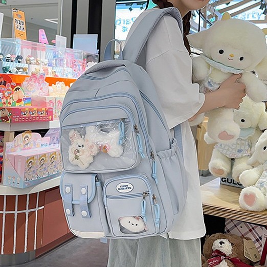 New college-style ins sweet and cute schoolbag for junior and senior high school students, high appearance level, large-capacity backpack for grades 3-5 full figure