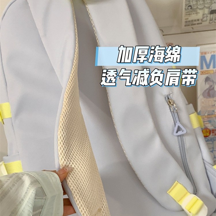 "ins style, high appearance level, Japanese-style versatile girl's small schoolbag, large capacity, embroidered bow backpack for junior high school students. Specification drawing