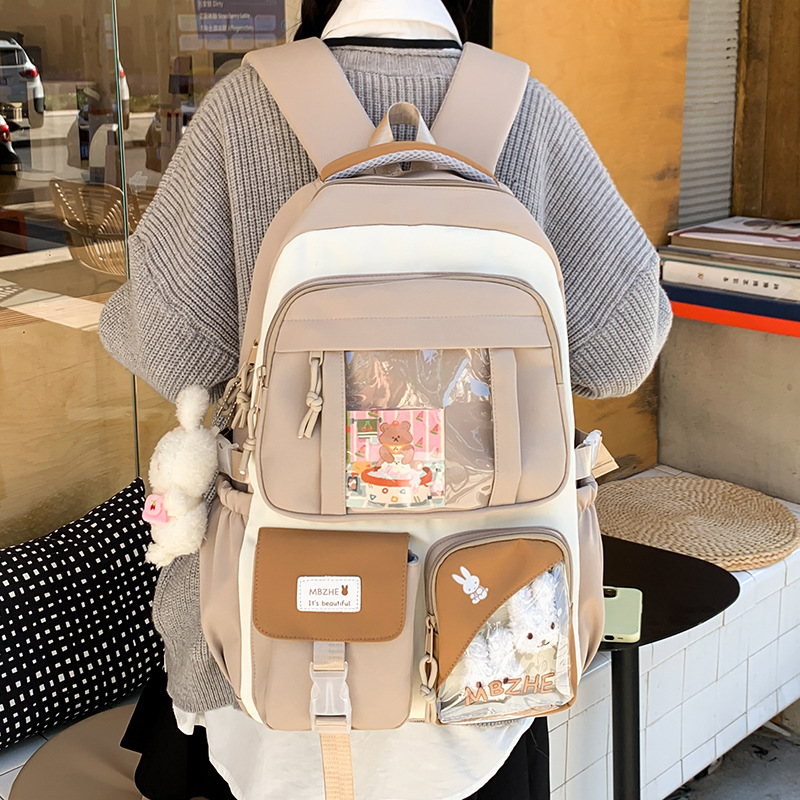 New high-quality, fresh, sweet and cute rabbit transparent pain-making bag for junior and senior high school students' spring outing backpack details Picture