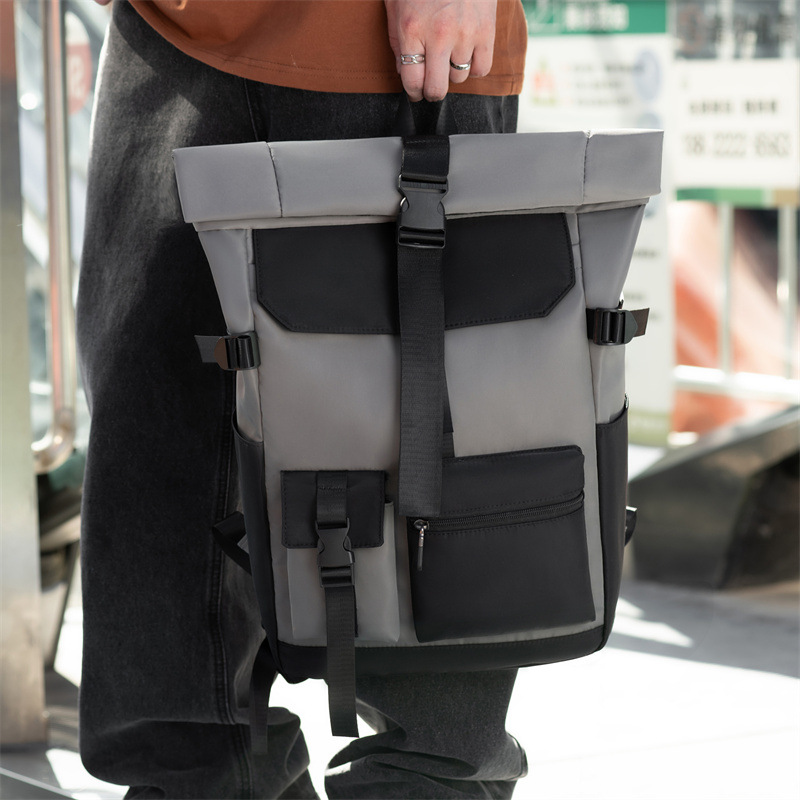 Trendy functional sports backpack, large-capacity casual travel bag, men's high-end outdoor casual backpack full figure