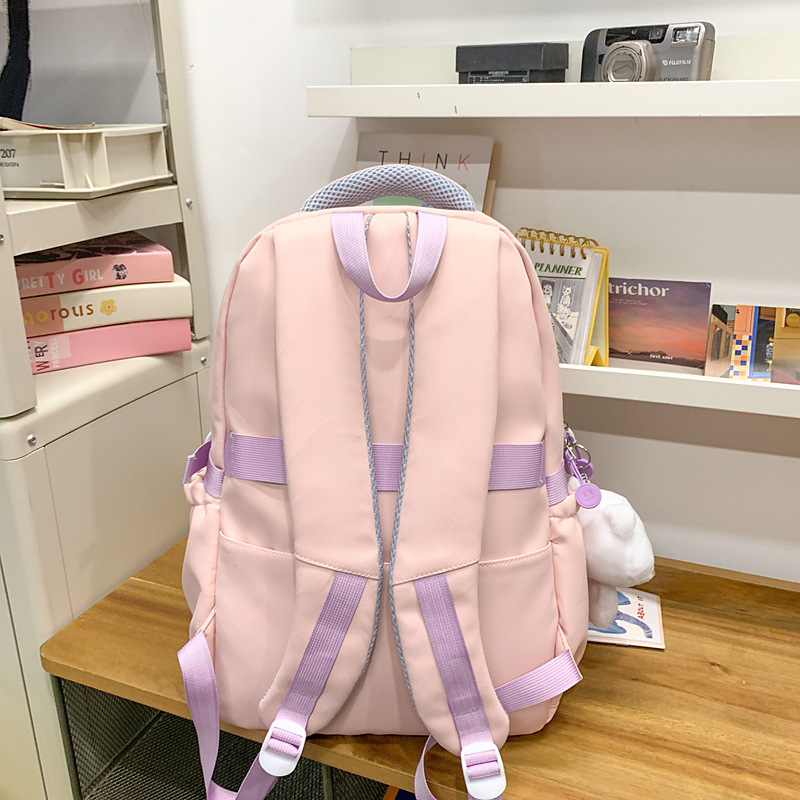 2025 New cute ins Korean version large-capacity schoolbag for junior and senior high school students, versatile sweet backpack, lightweight backpack Specification drawing