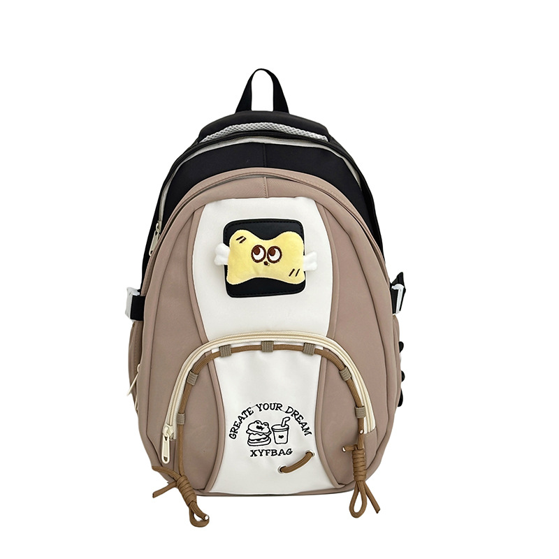 A new high-appeal, fresh and sweet color-blocking backpack from Korean Instagram, a light backpack for junior and senior high school students' outings Item Picture
