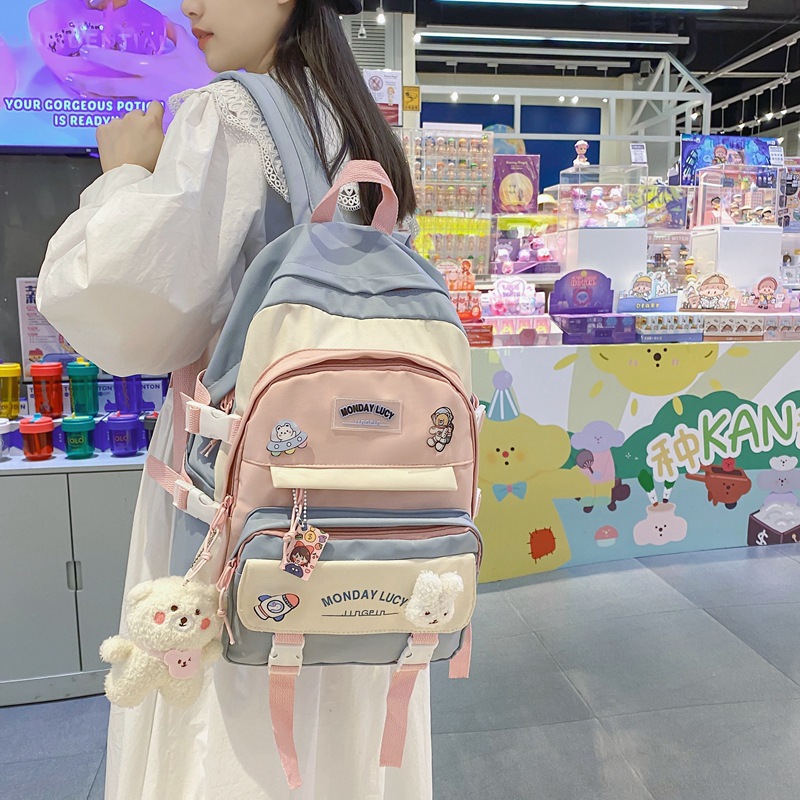 Backpacks for girls, 2022 primary school students' schoolbags for grades three to six, cute junior high school students, ins high school students' backpacks full figure