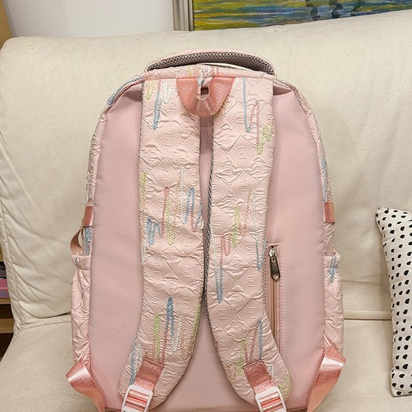New schoolbag for junior high school girls, high appearance level, niche large-capacity backpack, sweet girl, cute, transparent pain relief bag, after-school tutoring bag Specification drawing