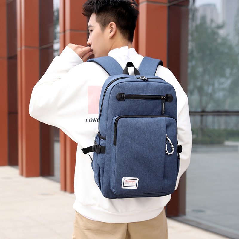 Cross-border casual backpacks, men's waterproof computer backpacks, men's large-capacity travel bags, Oxford cloth student schoolbags details Picture