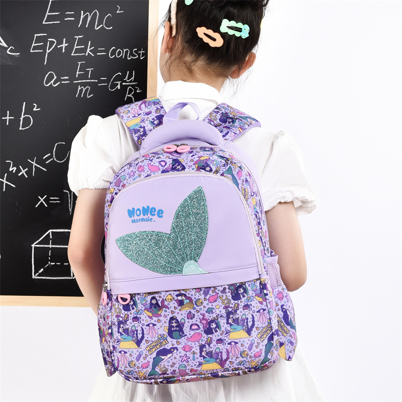 New high-quality, fresh, sweet, graffiti, cute cartoon shark backpack, a lightweight mini backpack for primary school students details Picture