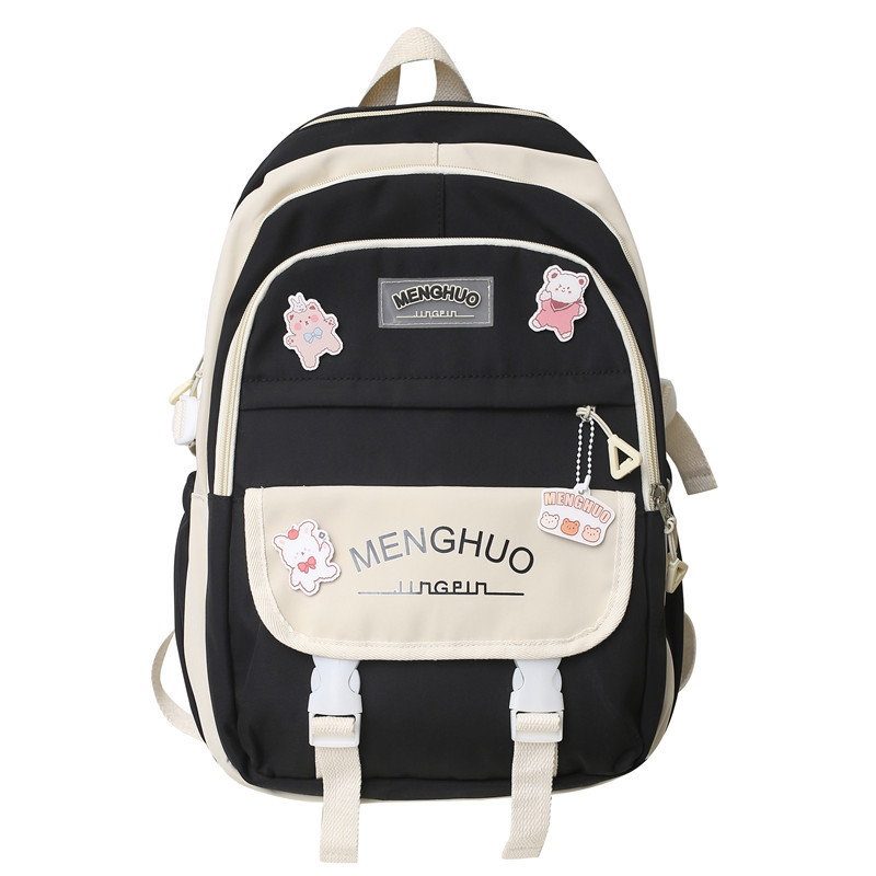 High appearance level, large-capacity forest-style backpack for junior high school students, sturdy and durable Korean version, two-piece backpack set for primary school students Item Picture