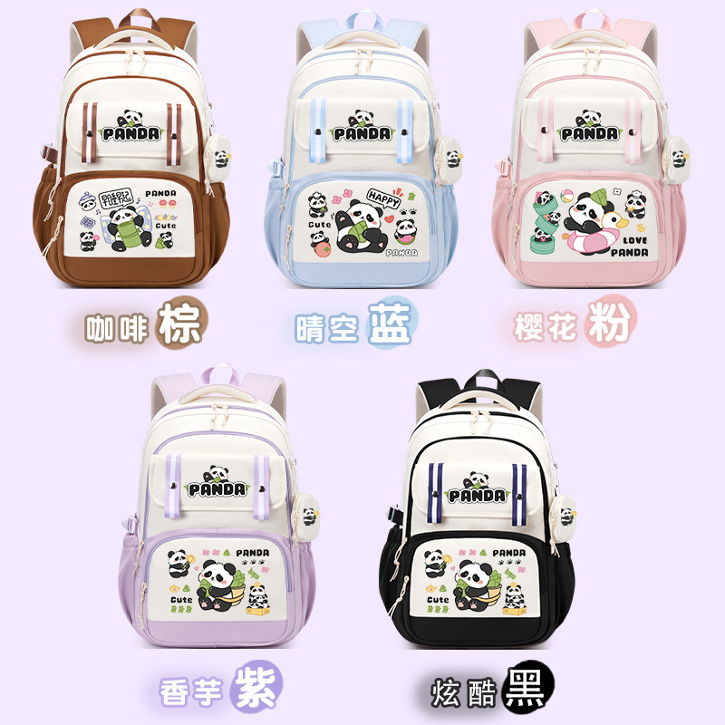 Kapibabara Ins-style schoolbag for primary and secondary school students in grades 3 to 6, large-capacity, versatile and dirt-resistant double-shoulder printed backpack details Picture