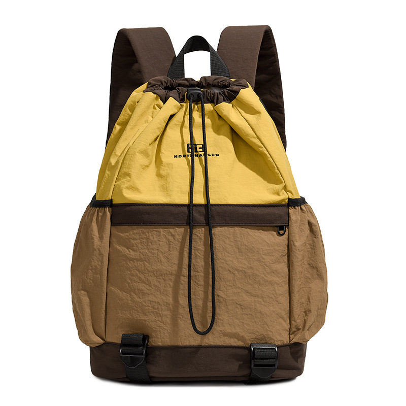 Mountain-style outdoor badminton backpack, casual, lightweight and large-capacity backpack, trendy sports drawstring drawstring schoolbag Item Picture