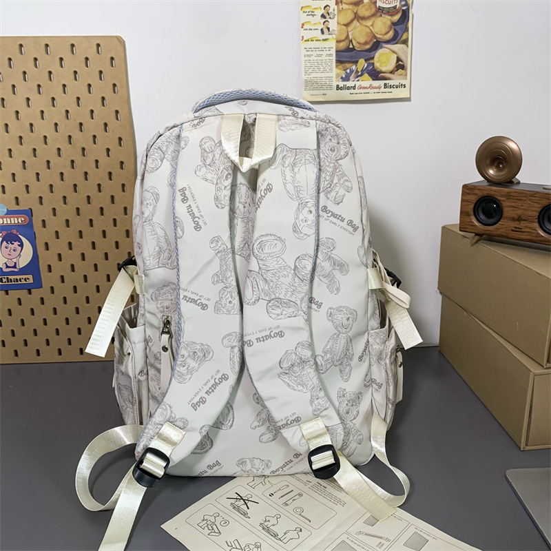 New high-capacity backpack for female college students, junior and senior high school students, simple and versatile, fashionable backpack for men Specification drawing