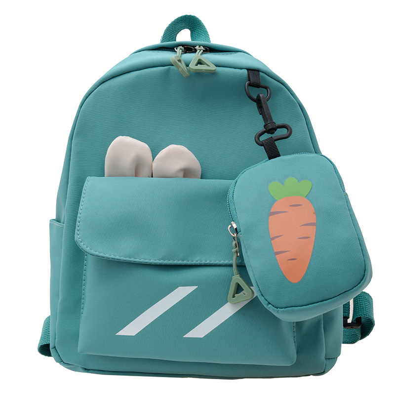 Kids' stylish little backpack 2024 New Korean version with trendy carrot print, cute and unique kindergarten bag for kids Item Picture