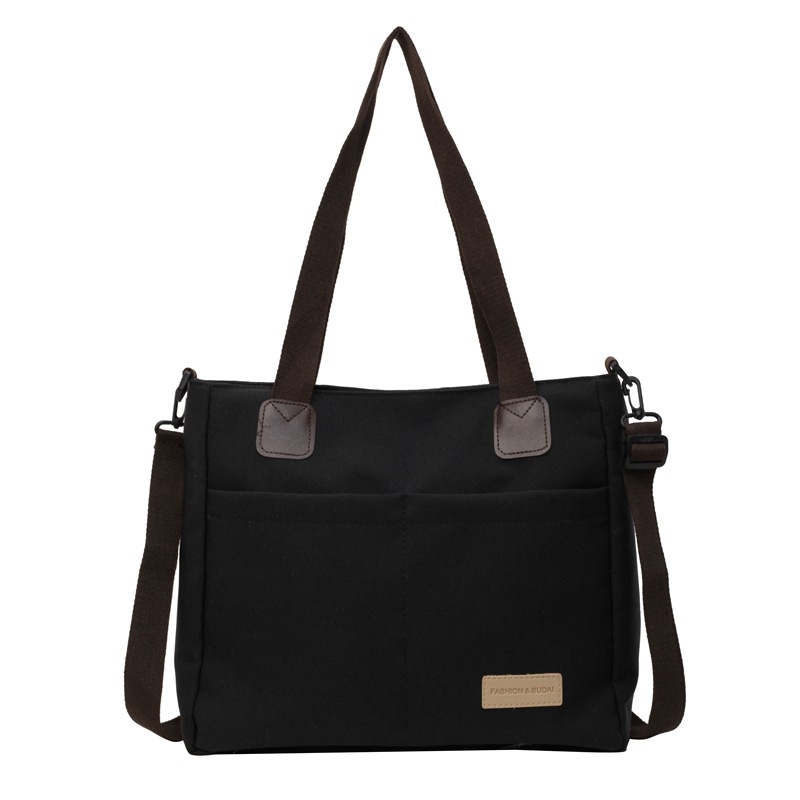 Canvas bag for women, large-capacity 2024 new style, fashionable and versatile single-shoulder bag, simple and elegant, tote bag for class and commuting Item Picture